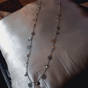 Long Silvertone Necklace